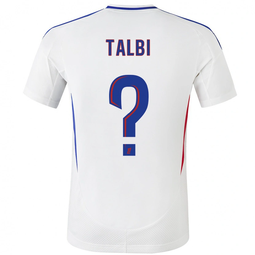 Danxen Bambino Maglia Ryad Talbi #0 Bianco Blu Kit Gara Home 2024/25 Maglietta