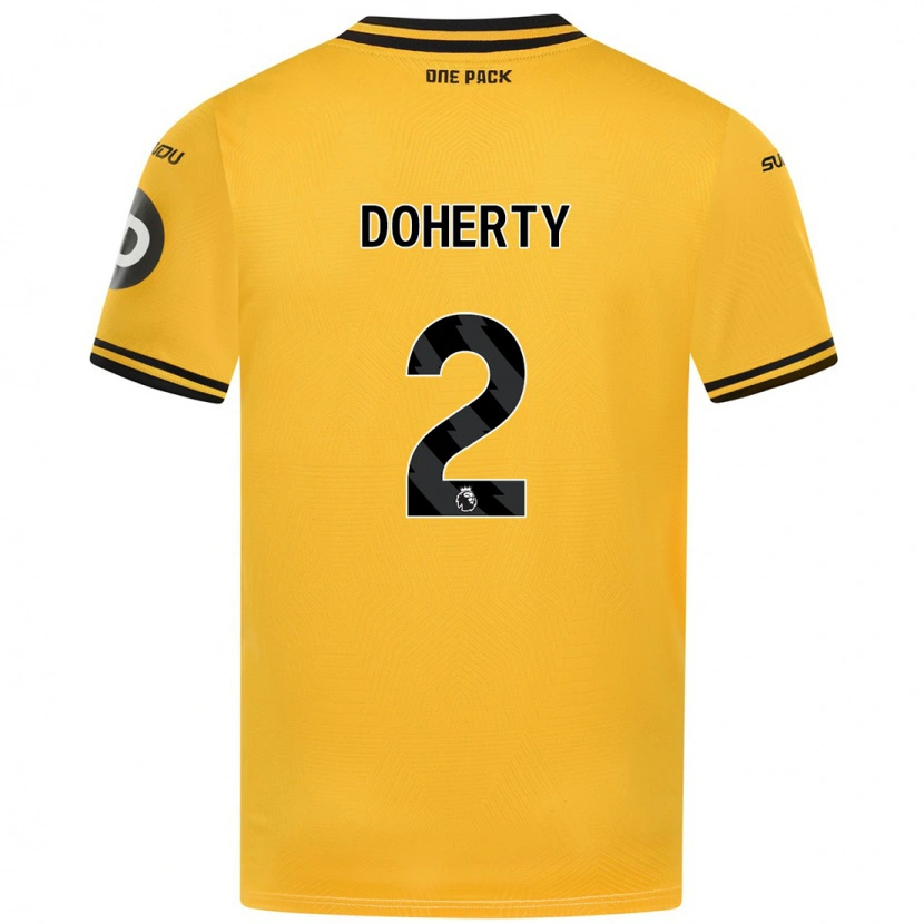 Danxen Bambino Maglia Matt Doherty #2 Giallo Kit Gara Home 2024/25 Maglietta
