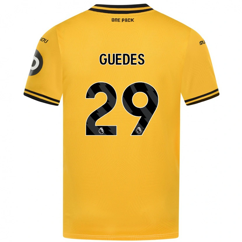 Danxen Bambino Maglia Gonçalo Guedes #29 Giallo Kit Gara Home 2024/25 Maglietta