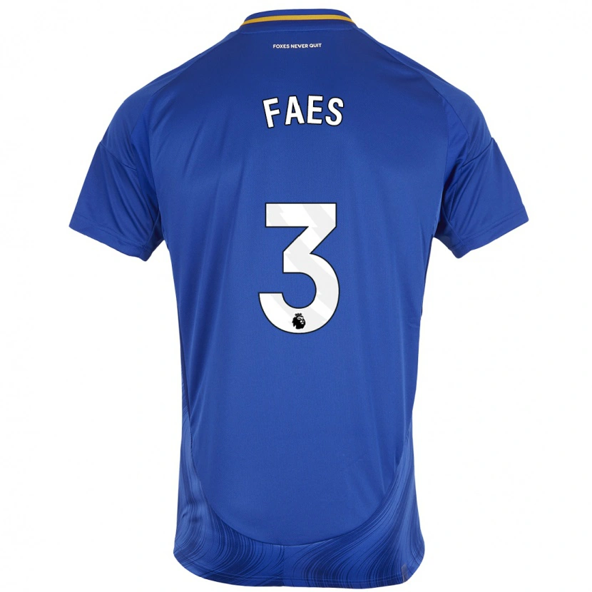 Danxen Bambino Maglia Wout Faes #3 Blu Bianco Kit Gara Home 2024/25 Maglietta