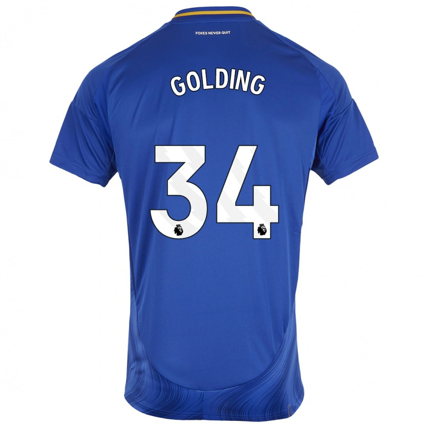 Danxen Bambino Maglia Michael Golding #34 Blu Bianco Kit Gara Home 2024/25 Maglietta