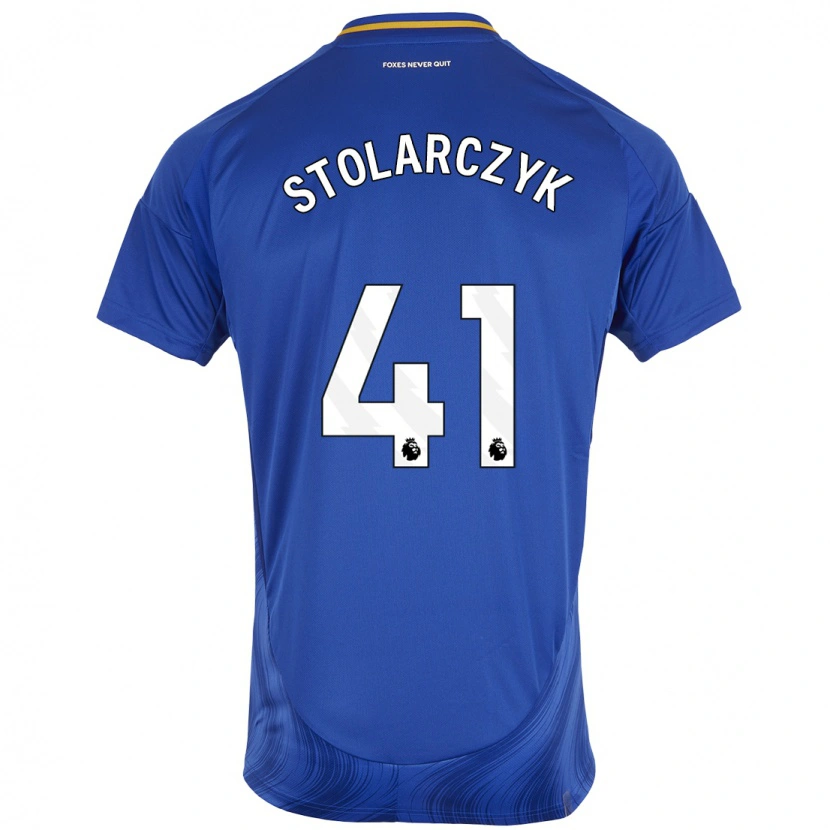Danxen Bambino Maglia Jakub Stolarczyk #41 Blu Bianco Kit Gara Home 2024/25 Maglietta
