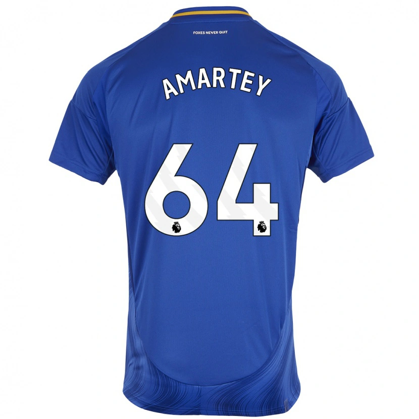 Danxen Bambino Maglia Bobby Amartey #64 Blu Bianco Kit Gara Home 2024/25 Maglietta