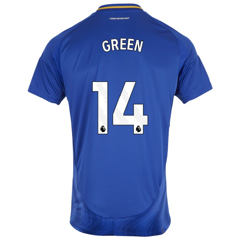 Danxen Bambino Maglia Josie Green #14 Blu Bianco Kit Gara Home 2024/25 Maglietta
