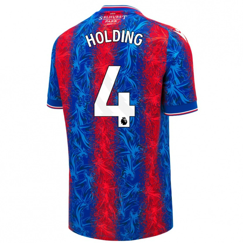 Danxen Bambino Maglia Rob Holding #4 Strisce Rosso Blu Kit Gara Home 2024/25 Maglietta
