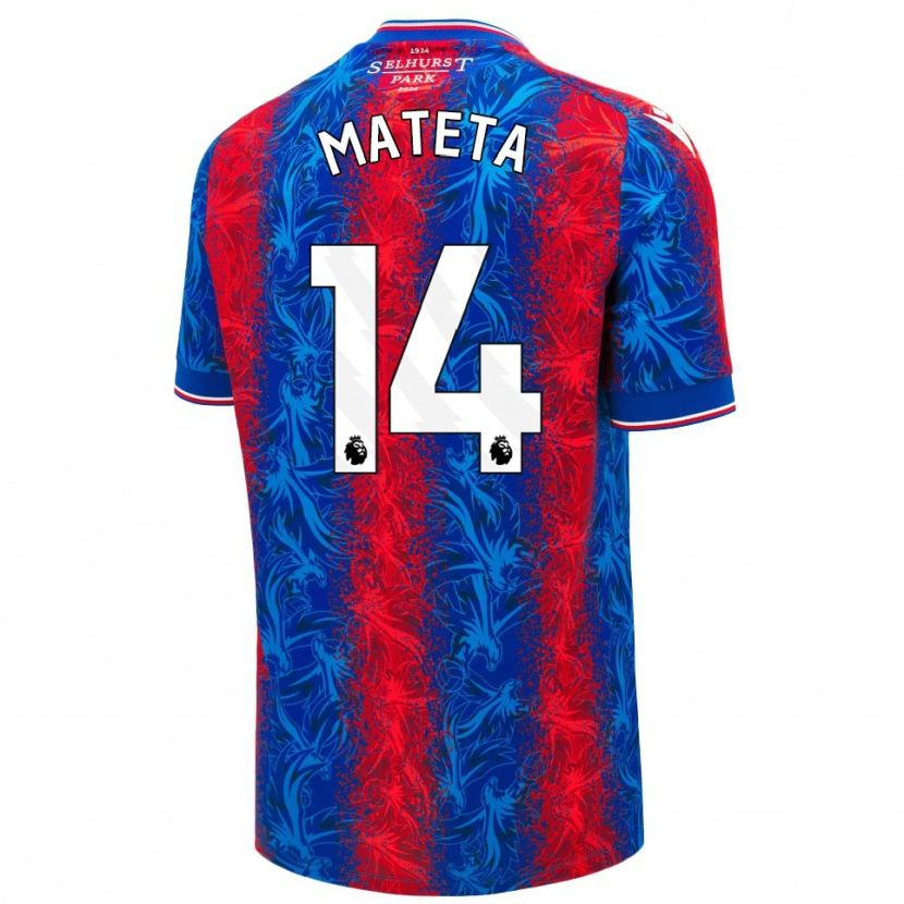 Danxen Bambino Maglia Jean-Philippe Mateta #14 Strisce Rosso Blu Kit Gara Home 2024/25 Maglietta