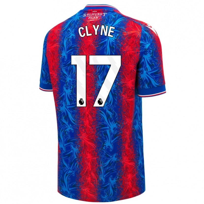 Danxen Bambino Maglia Nathaniel Clyne #17 Strisce Rosso Blu Kit Gara Home 2024/25 Maglietta