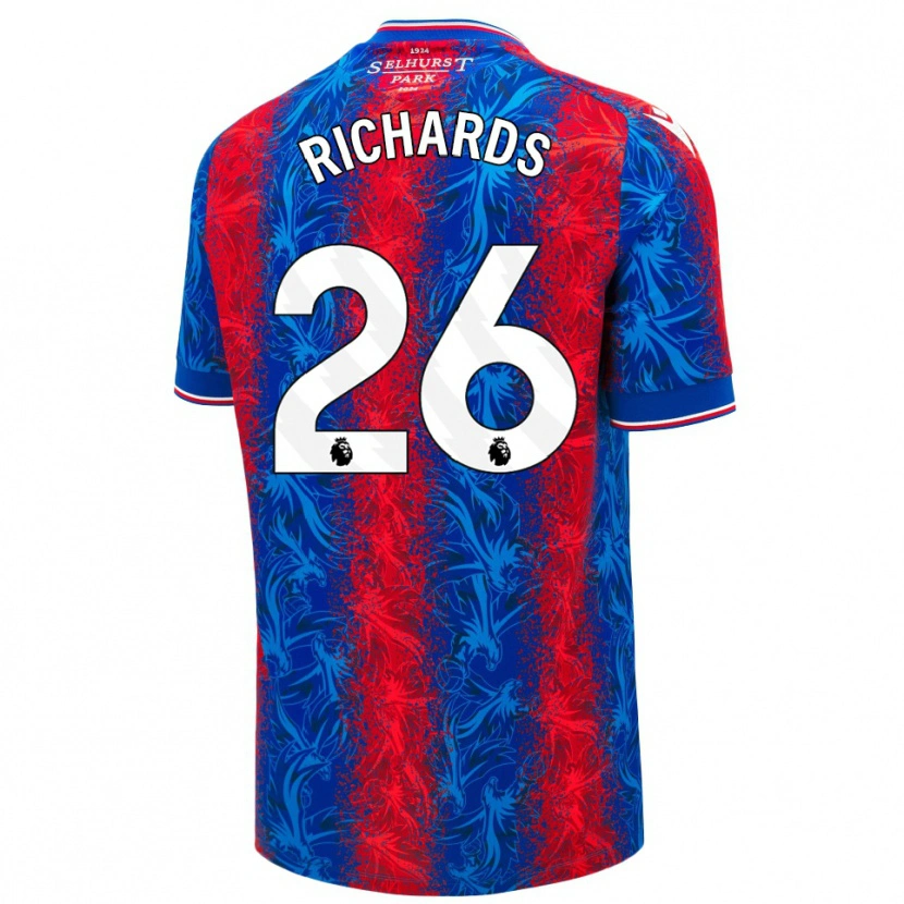 Danxen Bambino Maglia Chris Richards #26 Strisce Rosso Blu Kit Gara Home 2024/25 Maglietta