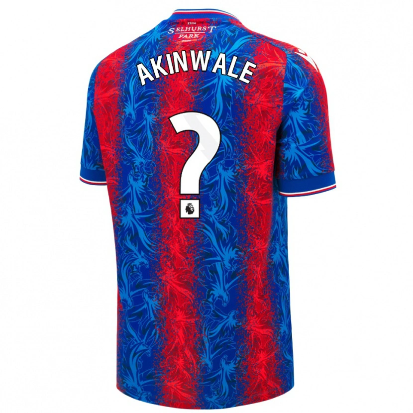 Danxen Bambino Maglia Victor Akinwale #0 Strisce Rosso Blu Kit Gara Home 2024/25 Maglietta