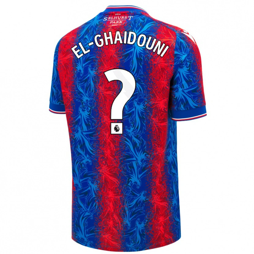 Danxen Bambino Maglia Nabil El-Ghaidouni Taitt #0 Strisce Rosso Blu Kit Gara Home 2024/25 Maglietta