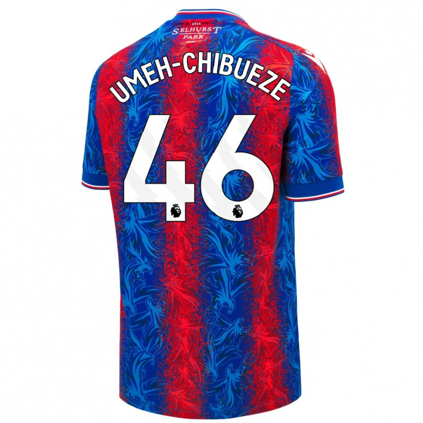 Danxen Bambino Maglia Franco Umeh-Chibueze #46 Strisce Rosso Blu Kit Gara Home 2024/25 Maglietta
