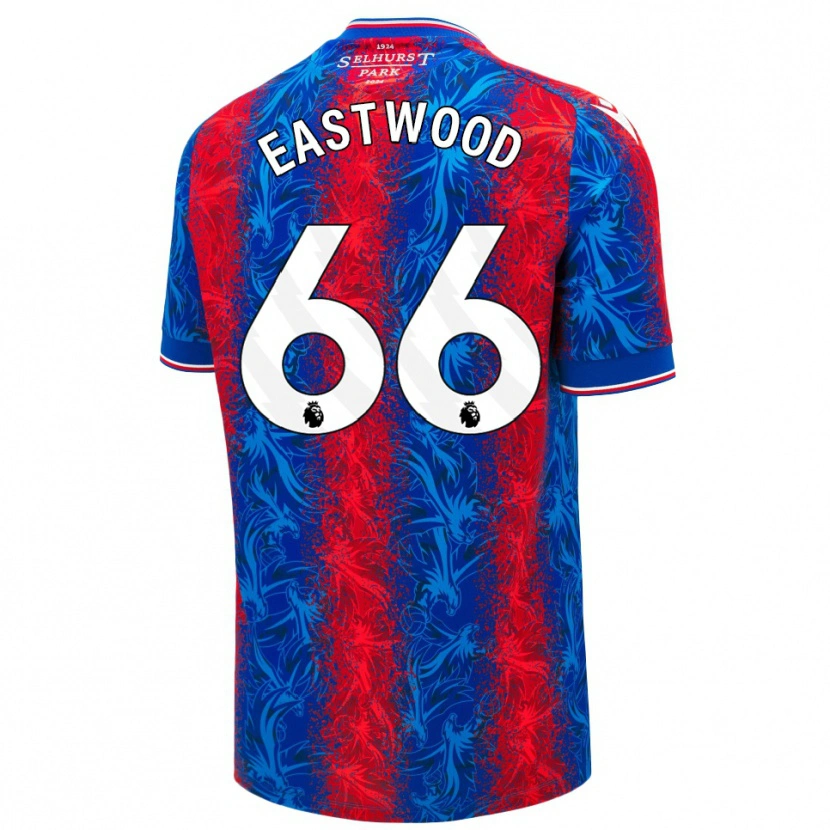 Danxen Bambino Maglia Billy Eastwood #66 Strisce Rosso Blu Kit Gara Home 2024/25 Maglietta