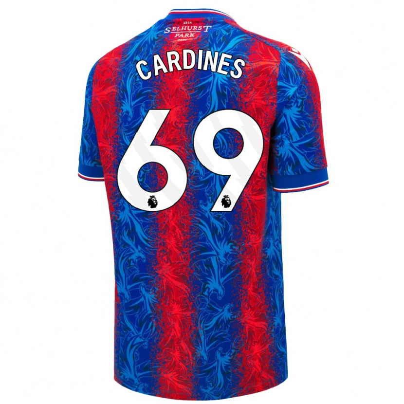 Danxen Bambino Maglia Rio Cardines #69 Strisce Rosso Blu Kit Gara Home 2024/25 Maglietta
