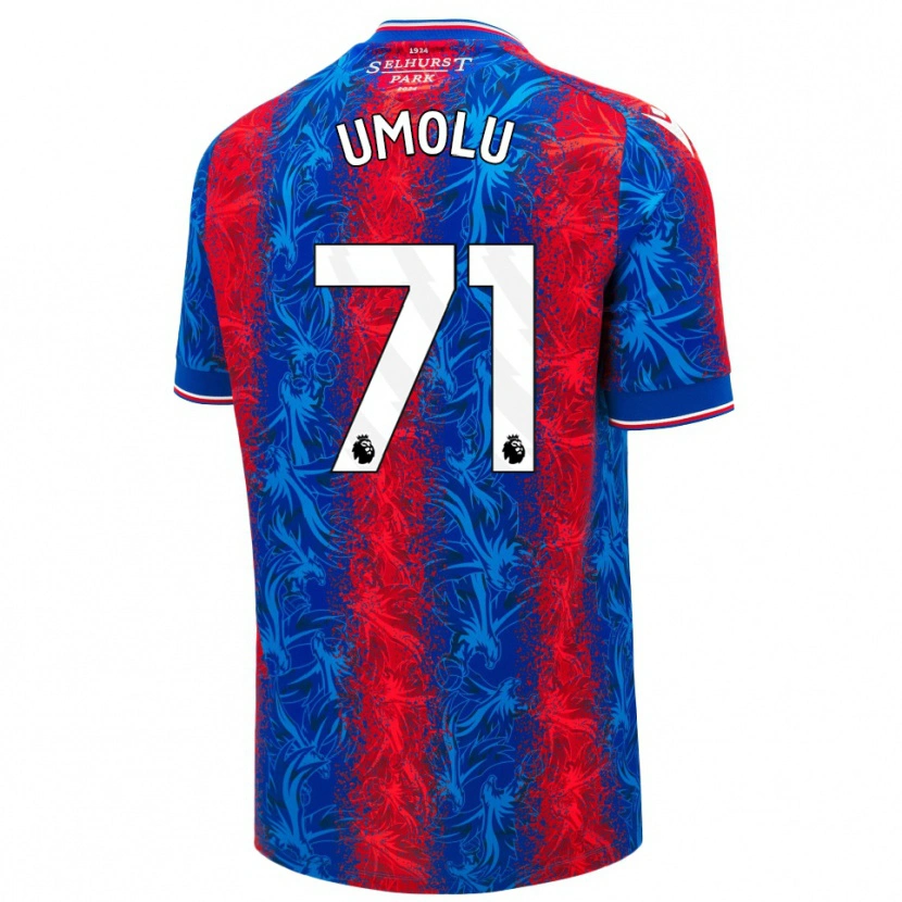 Danxen Bambino Maglia Jemiah Umolu #71 Strisce Rosso Blu Kit Gara Home 2024/25 Maglietta