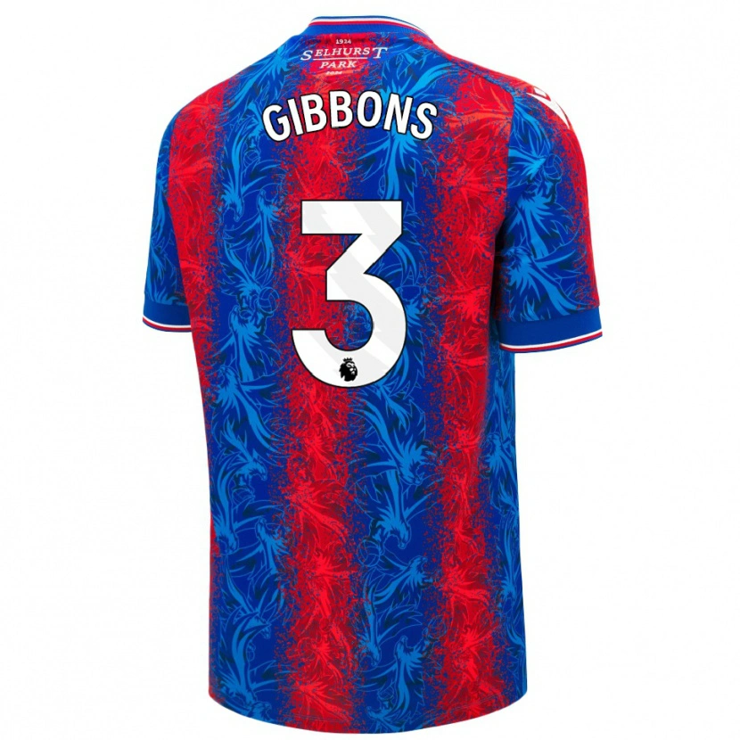 Danxen Bambino Maglia Felicity Gibbons #3 Strisce Rosso Blu Kit Gara Home 2024/25 Maglietta
