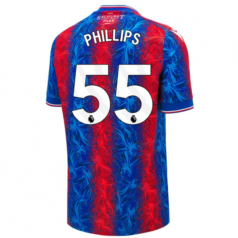 Danxen Bambino Maglia Killian Phillips #55 Strisce Rosso Blu Kit Gara Home 2024/25 Maglietta