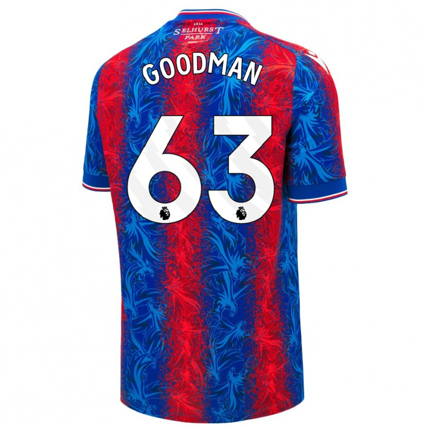 Danxen Bambino Maglia Owen Goodman #63 Strisce Rosso Blu Kit Gara Home 2024/25 Maglietta