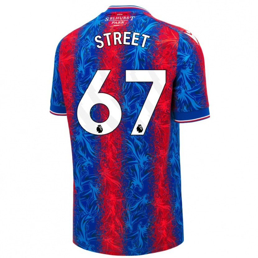 Danxen Bambino Maglia Rob Street #67 Strisce Rosso Blu Kit Gara Home 2024/25 Maglietta