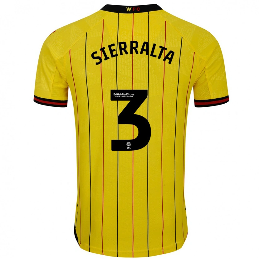 Danxen Bambino Maglia Francisco Sierralta #3 Giallo Nero Kit Gara Home 2024/25 Maglietta