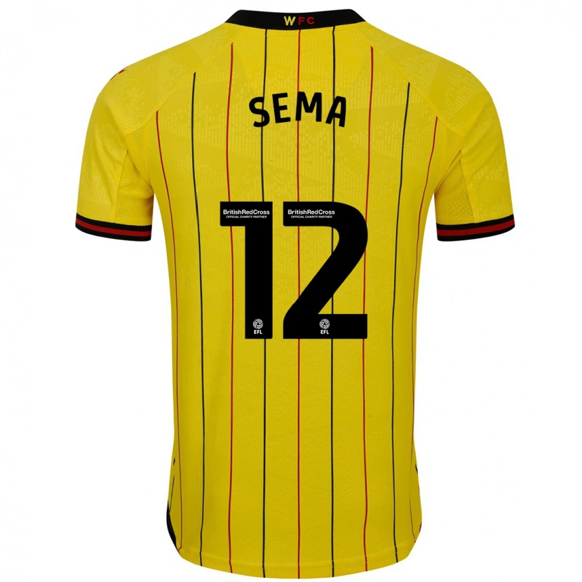 Danxen Bambino Maglia Ken Sema #12 Giallo Nero Kit Gara Home 2024/25 Maglietta