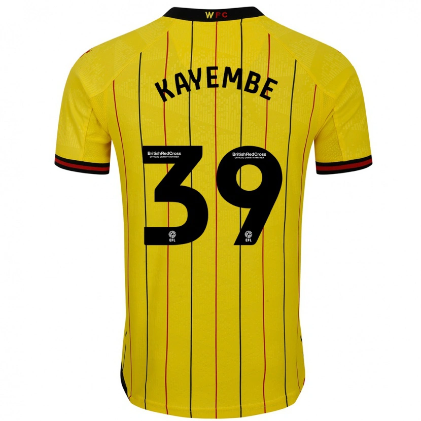 Danxen Bambino Maglia Edo Kayembe #39 Giallo Nero Kit Gara Home 2024/25 Maglietta