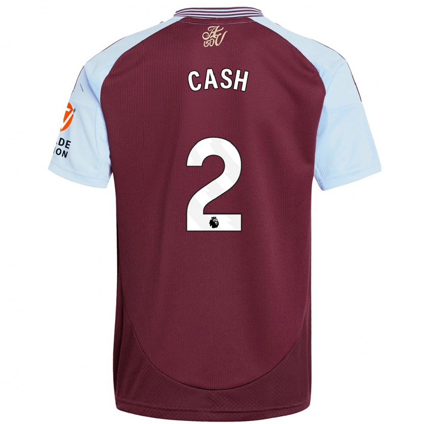Danxen Bambino Maglia Matty Cash #2 Borgogna Azzurro Kit Gara Home 2024/25 Maglietta