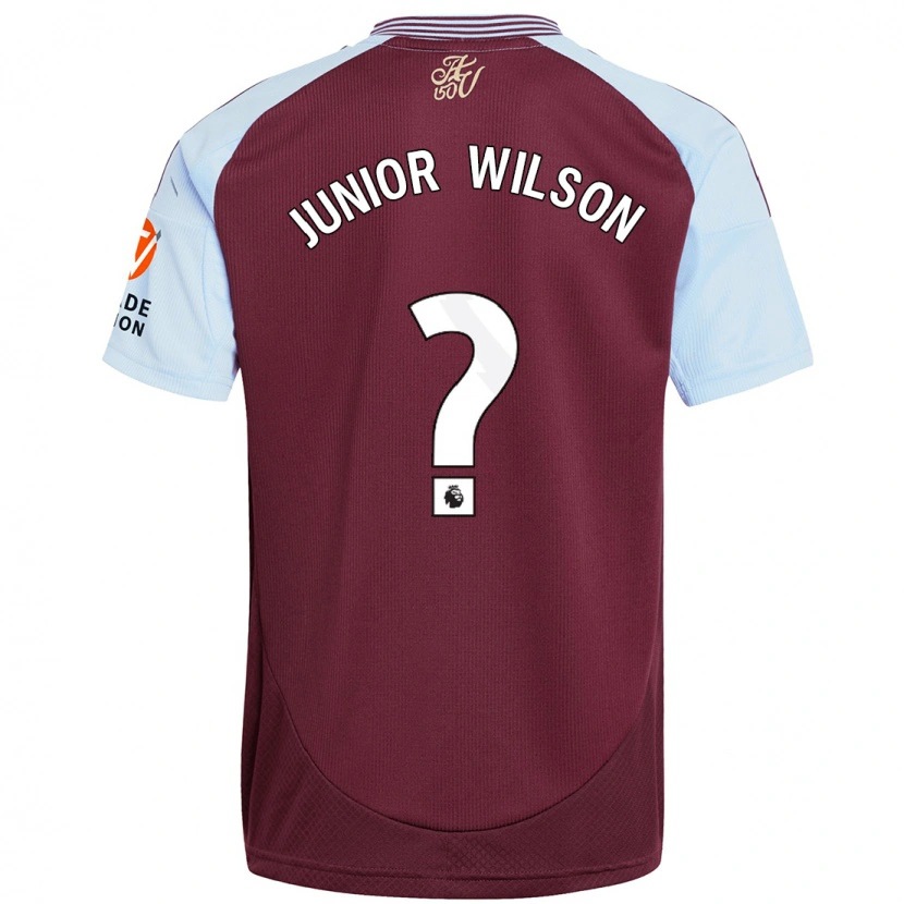 Danxen Bambino Maglia Junior Wilson #0 Borgogna Azzurro Kit Gara Home 2024/25 Maglietta