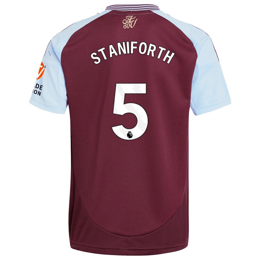 Danxen Bambino Maglia Lucy Staniforth #5 Borgogna Azzurro Kit Gara Home 2024/25 Maglietta