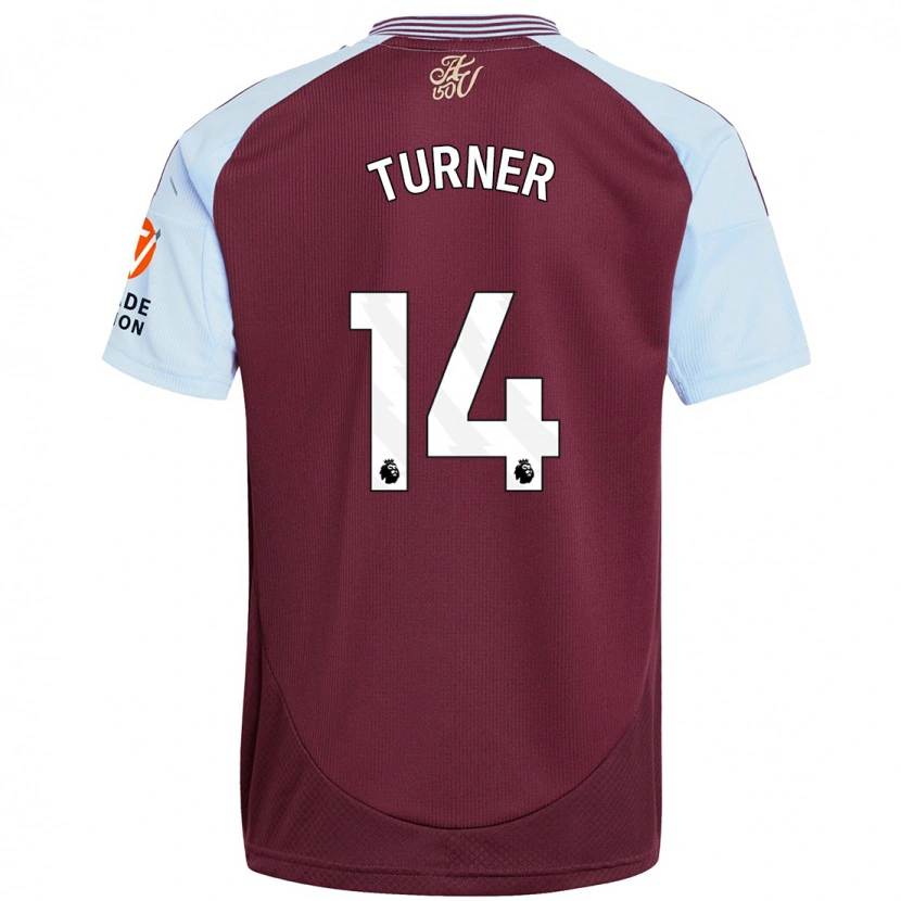 Danxen Bambino Maglia Danielle Turner #14 Borgogna Azzurro Kit Gara Home 2024/25 Maglietta