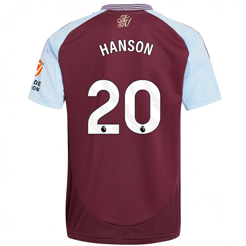Danxen Bambino Maglia Kirsty Hanson #20 Borgogna Azzurro Kit Gara Home 2024/25 Maglietta