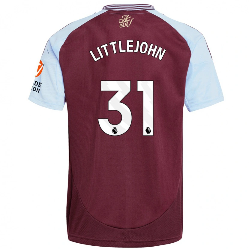 Danxen Bambino Maglia Ruesha Littlejohn #31 Borgogna Azzurro Kit Gara Home 2024/25 Maglietta