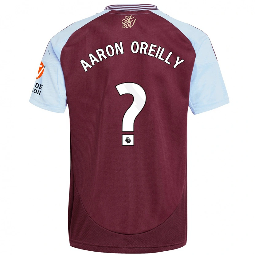 Danxen Bambino Maglia Aaron Oreilly #0 Borgogna Azzurro Kit Gara Home 2024/25 Maglietta