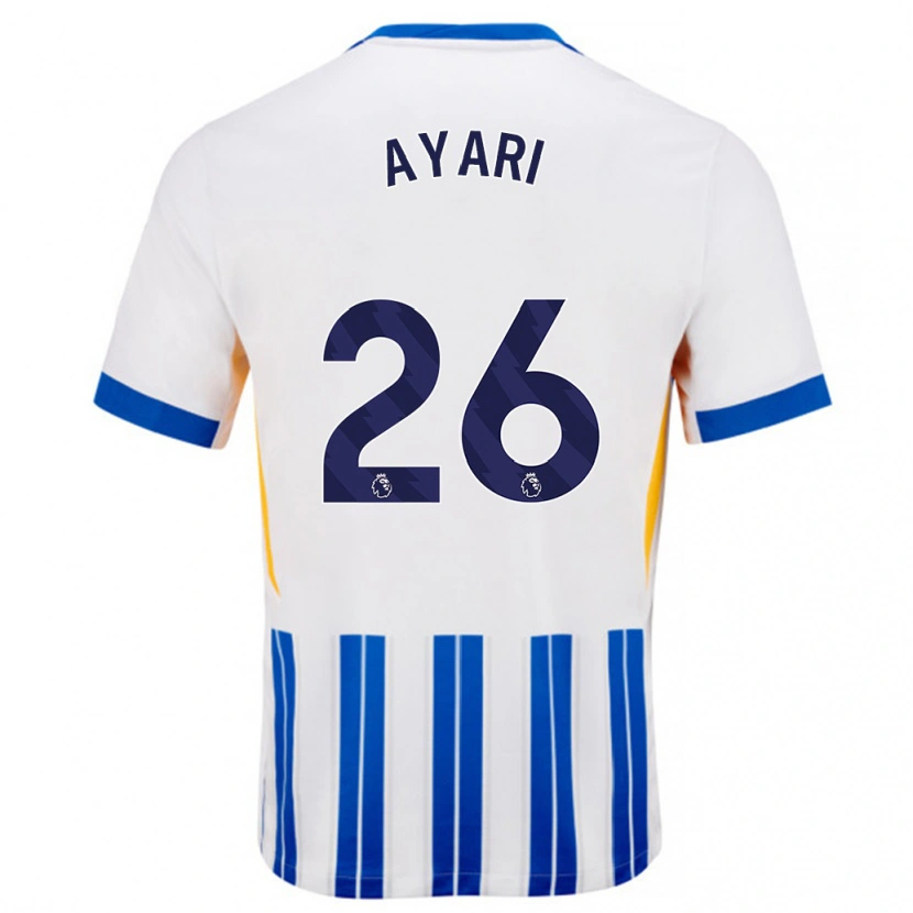 Danxen Bambino Maglia Yasin Ayari #26 Bianco Blu A Righe Kit Gara Home 2024/25 Maglietta