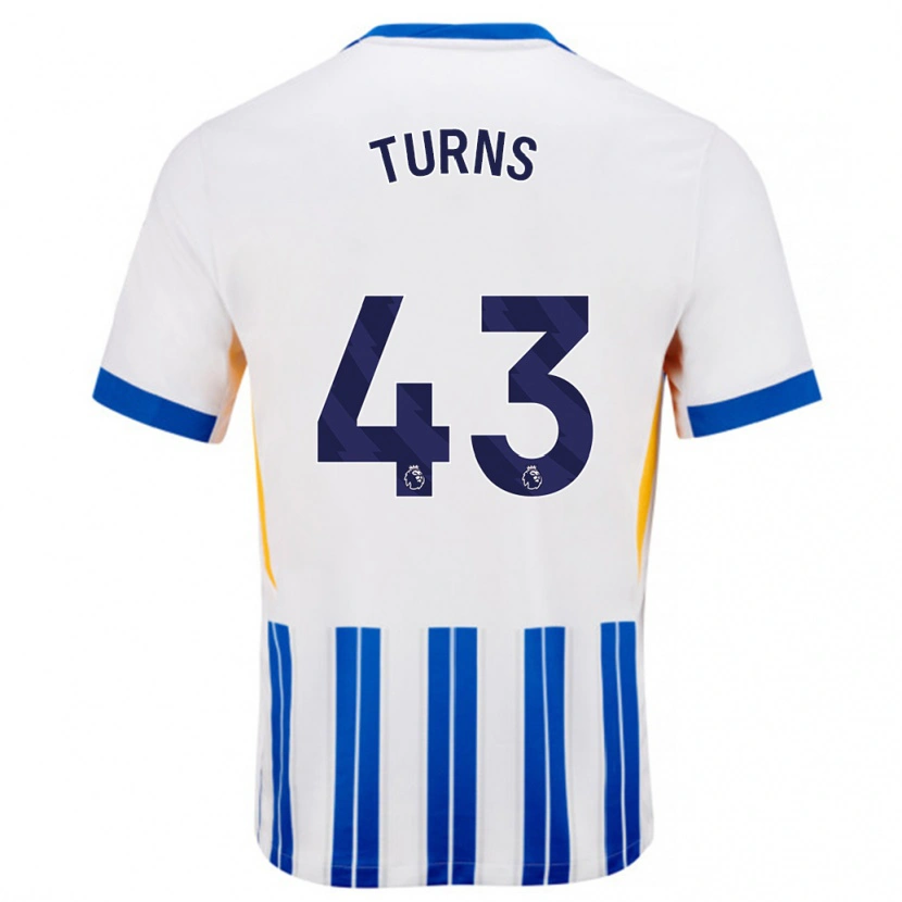 Danxen Bambino Maglia Ed Turns #43 Bianco Blu A Righe Kit Gara Home 2024/25 Maglietta