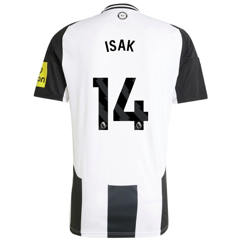 Danxen Bambino Maglia Alexander Isak #14 Bianco Nero Kit Gara Home 2024/25 Maglietta