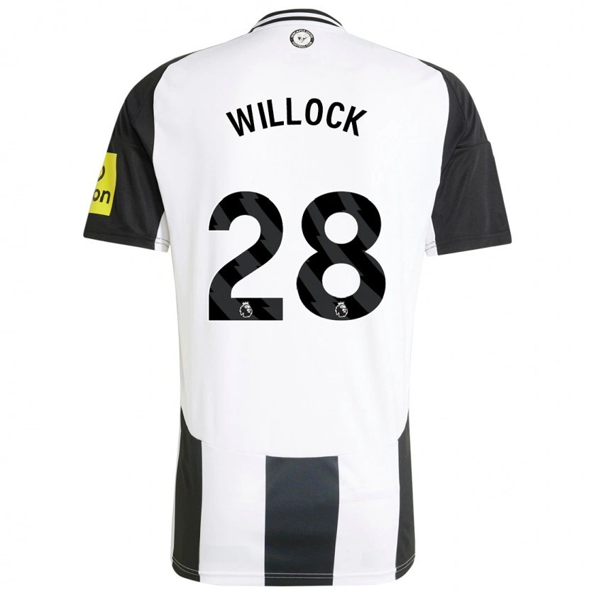 Danxen Bambino Maglia Joe Willock #28 Bianco Nero Kit Gara Home 2024/25 Maglietta