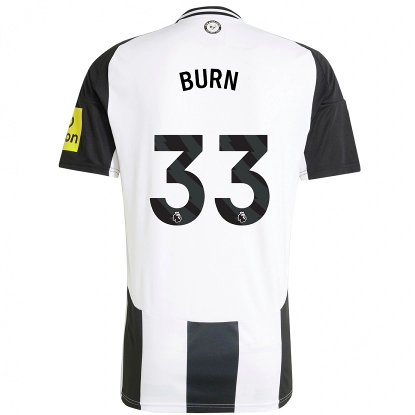 Danxen Bambino Maglia Dan Burn #33 Bianco Nero Kit Gara Home 2024/25 Maglietta