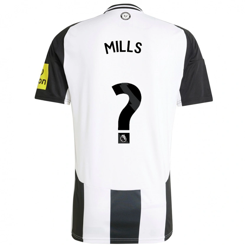 Danxen Bambino Maglia Michael Mills #0 Bianco Nero Kit Gara Home 2024/25 Maglietta