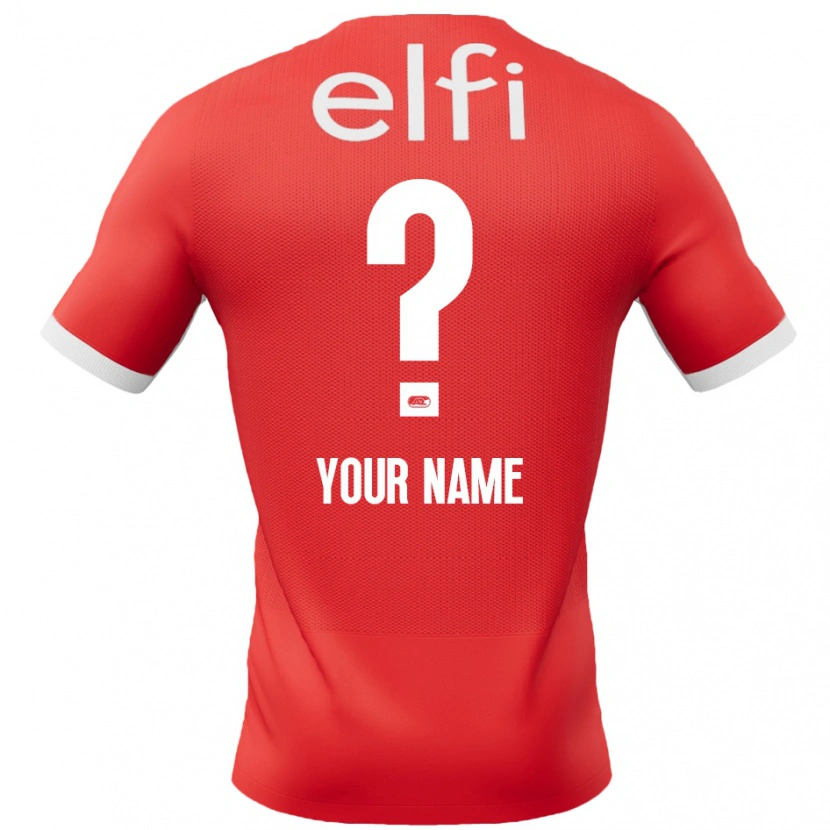 Danxen Bambino Maglia Il Tuo Nome #0 Rosso Bianco Kit Gara Home 2024/25 Maglietta