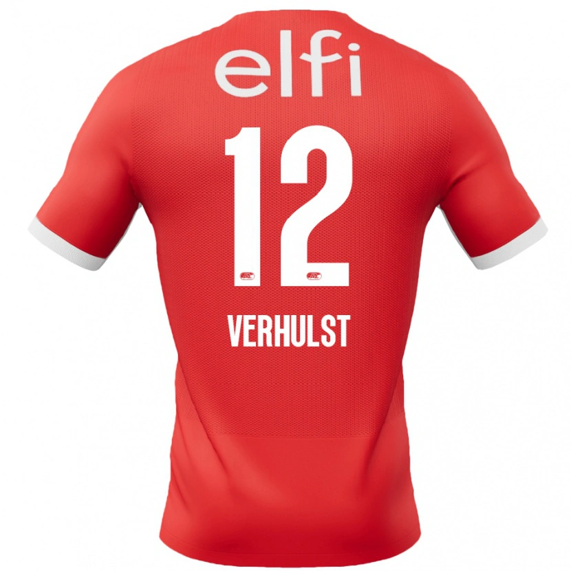 Danxen Bambino Maglia Hobie Verhulst #12 Rosso Bianco Kit Gara Home 2024/25 Maglietta