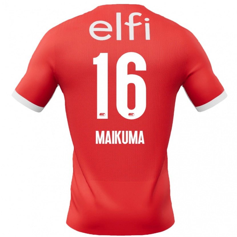 Danxen Bambino Maglia Seiya Maikuma #16 Rosso Bianco Kit Gara Home 2024/25 Maglietta