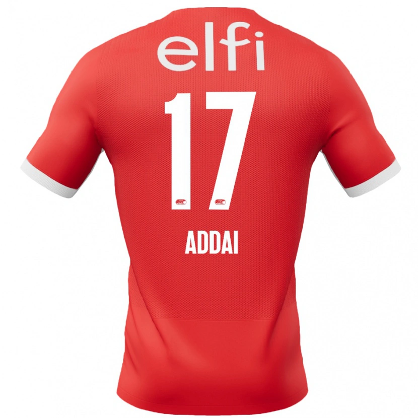 Danxen Bambino Maglia Jayden Addai #17 Rosso Bianco Kit Gara Home 2024/25 Maglietta