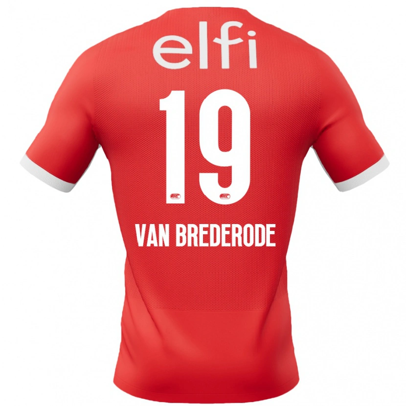 Danxen Bambino Maglia Myron Van Brederode #19 Rosso Bianco Kit Gara Home 2024/25 Maglietta