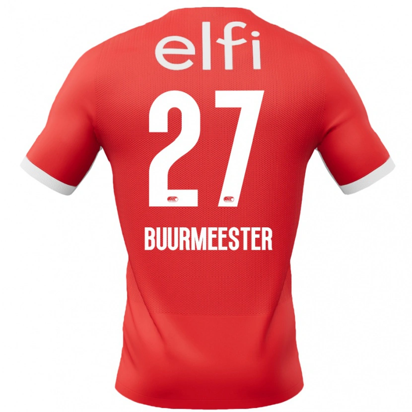 Danxen Bambino Maglia Zico Buurmeester #27 Rosso Bianco Kit Gara Home 2024/25 Maglietta