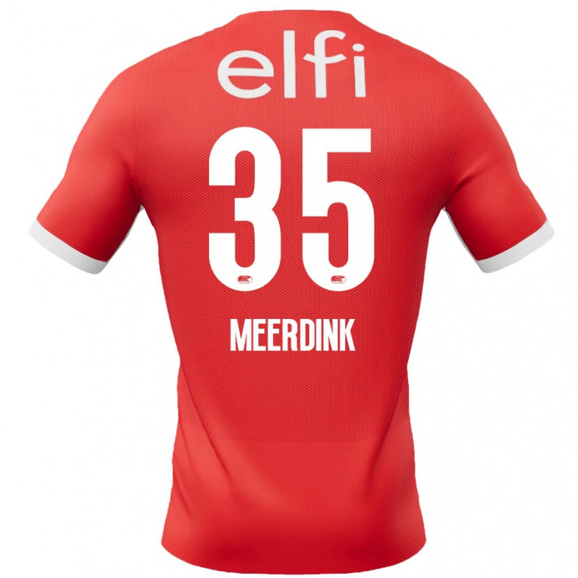 Danxen Bambino Maglia Mexx Meerdink #35 Rosso Bianco Kit Gara Home 2024/25 Maglietta