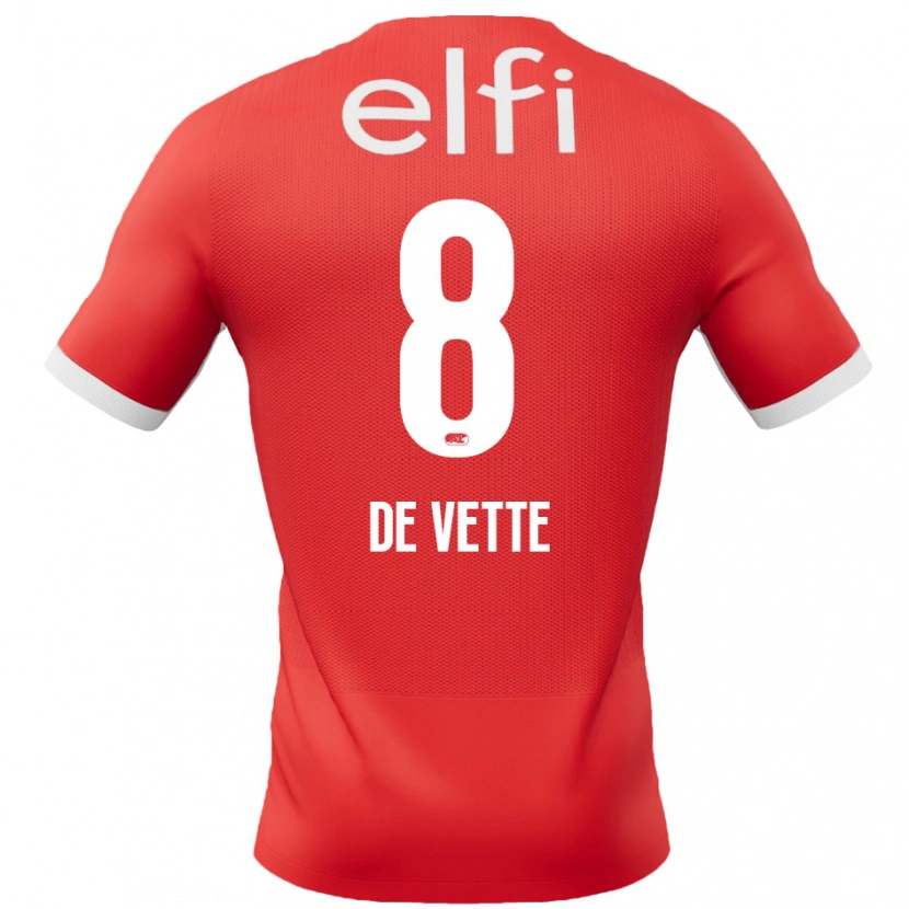 Danxen Bambino Maglia Manique De Vette #8 Rosso Bianco Kit Gara Home 2024/25 Maglietta