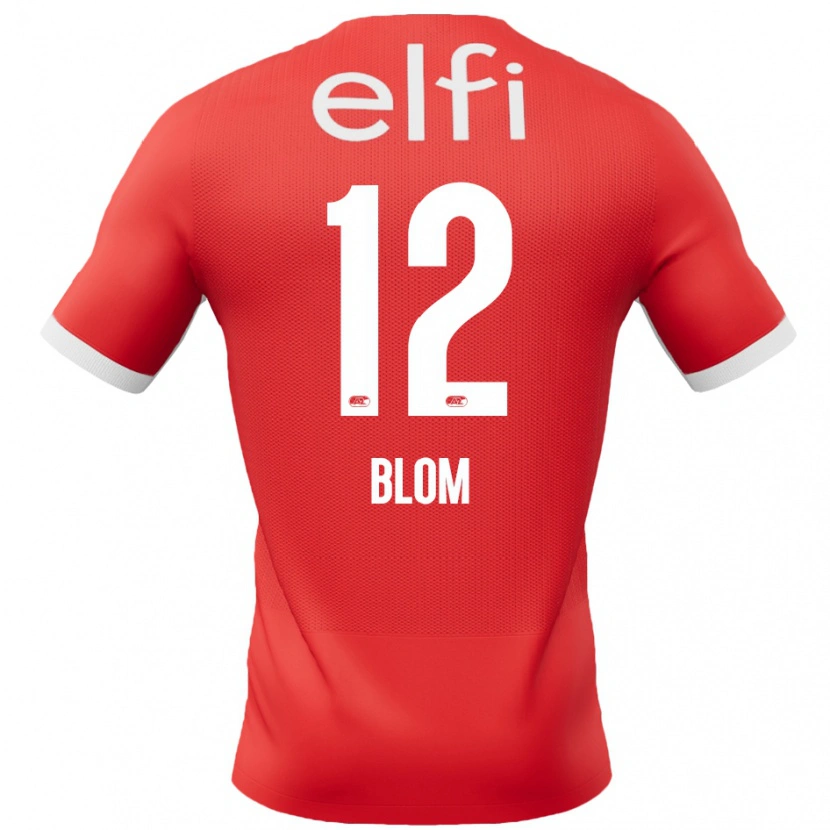 Danxen Bambino Maglia Robin Blom #12 Rosso Bianco Kit Gara Home 2024/25 Maglietta