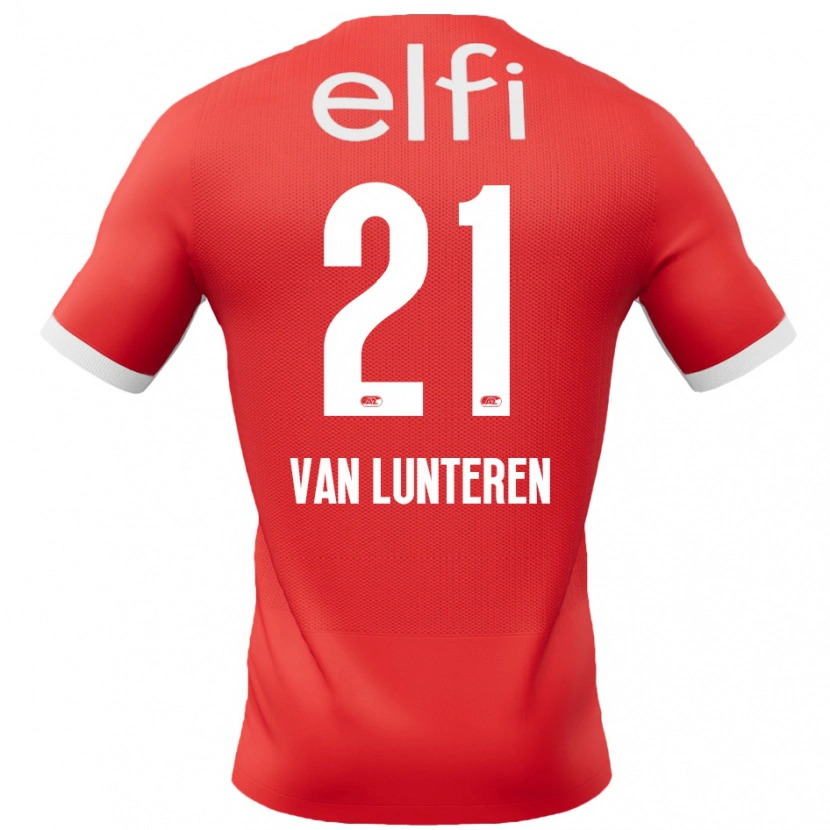 Danxen Bambino Maglia Desiree Van Lunteren #21 Rosso Bianco Kit Gara Home 2024/25 Maglietta