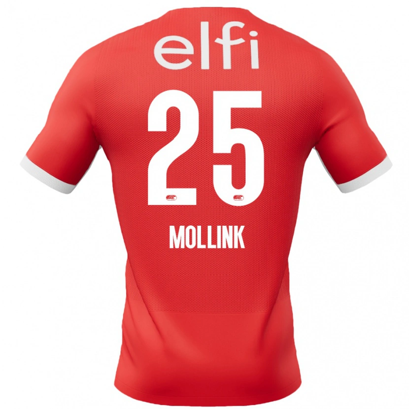 Danxen Bambino Maglia Yaël Mollink #25 Rosso Bianco Kit Gara Home 2024/25 Maglietta