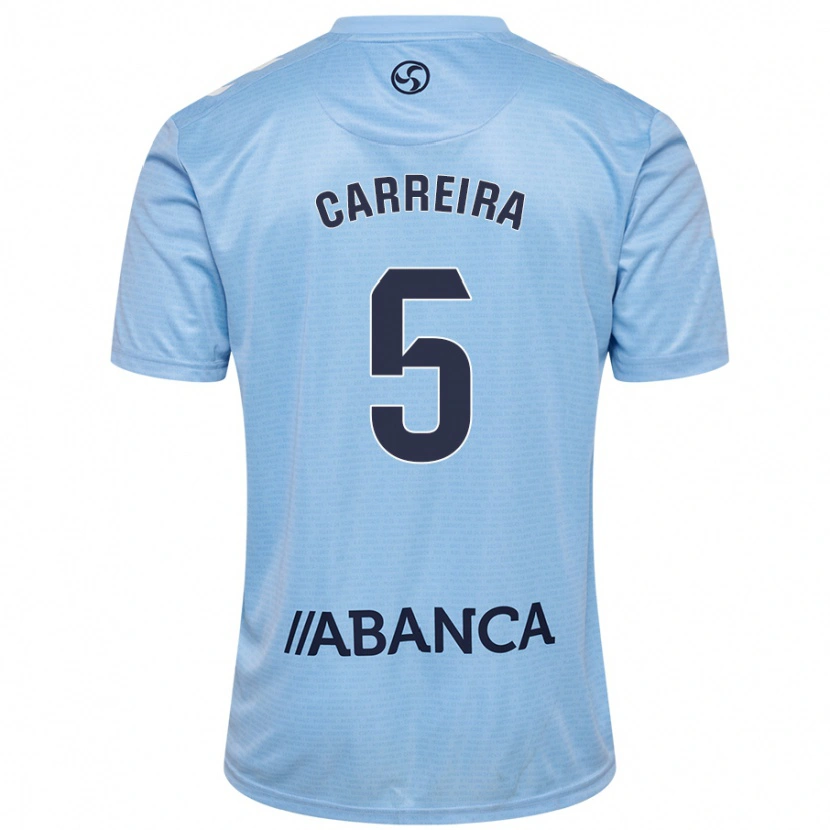 Danxen Bambino Maglia Sergio Carreira #5 Celeste Kit Gara Home 2024/25 Maglietta